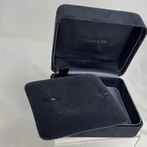 Authentic Tiffany Navy Blue Suede Jewelry Box